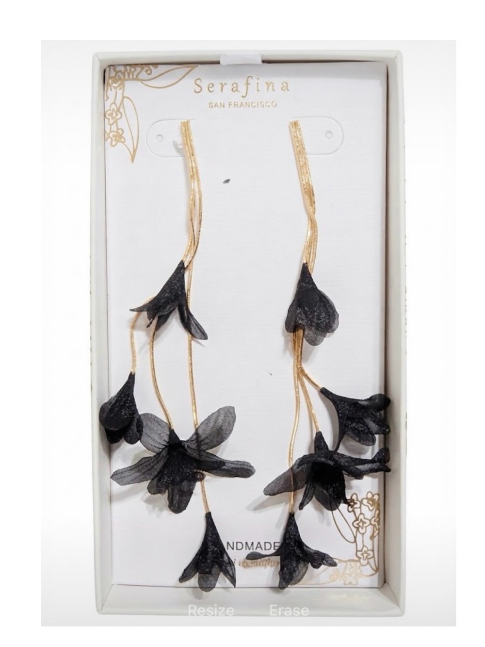 NWT ⚜️🖤⚜️ Serefina Floaty Floral Drop Earrings